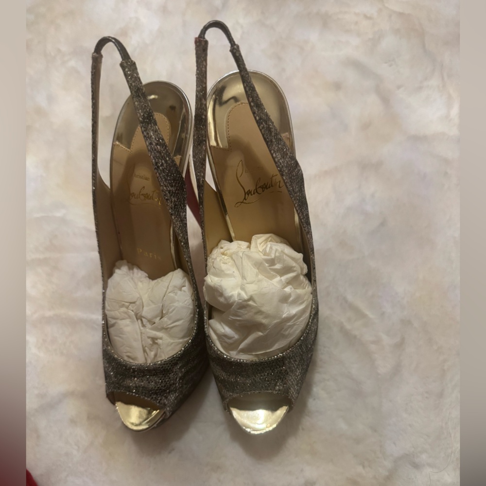 Christian Louboutin Sparkling Slingback Heels
